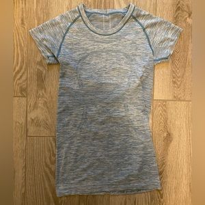 LULULEMON HEATHERED TOFINO TEAL SWIFTLY TECH SHORT SLEEVE
